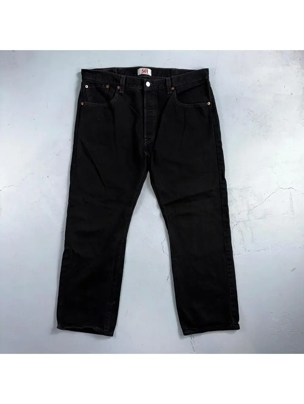 Levis 501 Vintage Y2K Mexico XX Straight Leg Jeans Black Dark Wash 38x30